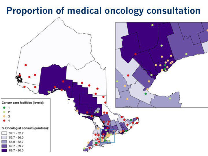 HalletJulie's tweet image. All are not equal in provision of cancer care. Geographic disparities influencing outcomes presented by Elliott Yee from @uoftmedicine at #CSSO 🇨🇦 and @UofTSurgery #GallieDay today. Need to investigate &amp;amp; address at system level to ⬆️ outcomes for all.