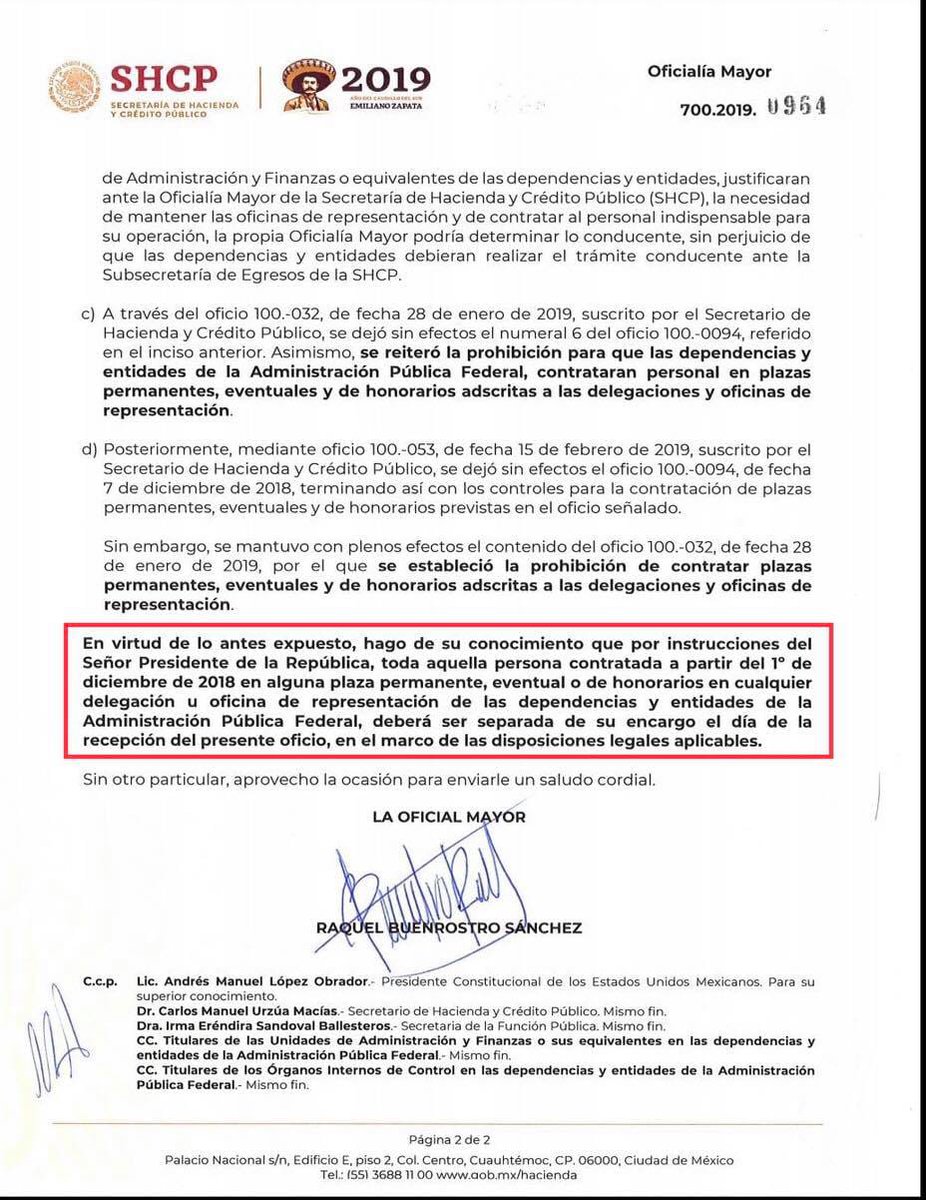 ComunitariaEduc's tweet photo. @lopezobrador_ @emoctezumab @SEP_mx @CONAFE_mx Ya los #DelegadosEstatales que puso #EPN están causando un problema. El oficio de @SHCP_mx dice que se dará de baja a personal con plaza permanente, eventual o de honorarios que se haya contratado a partir de 01/12/18 (1/2) https://t.co/hf4ilv44Kl