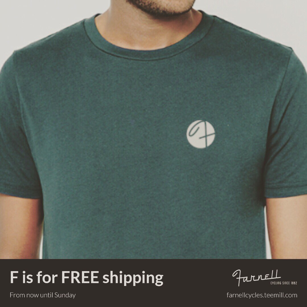 F is for FREE shipping. From now until Sunday all our T-shirts we have free postage. Yay! Visit the store now: farnellcycles.teemill.com #teemill #tshirt #bankholidayweekend #cyclewear #free #freeshipping