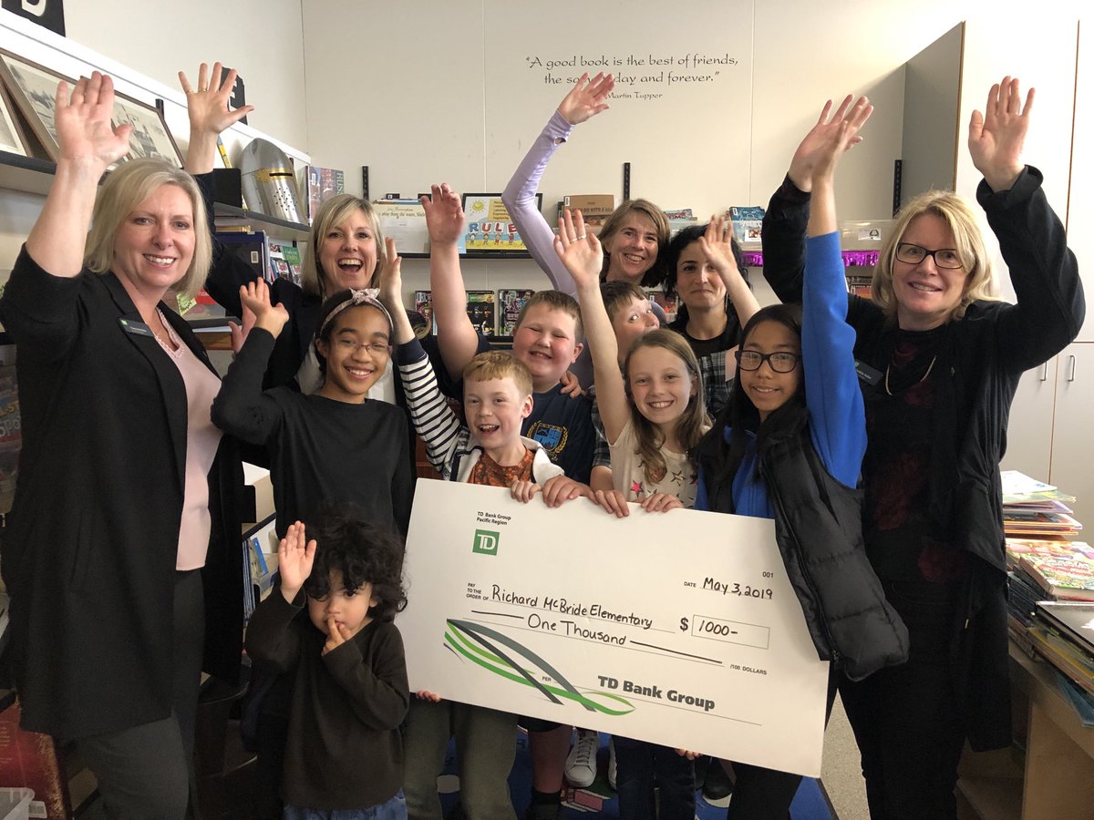 We are proud to support  Richard Mcbride Elementary Library and Strong Start Programme ⁦#TDPlayPacific @GurjivChahil_TD⁩ ⁦<a href="/DebbieHaller_TD/">Debbie Haller</a>⁩