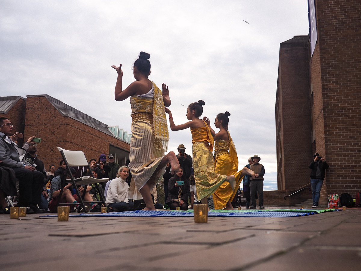 iexaminer's tweet photo. April is Khmer New Year, but also the beginning of the Cambodian Genocide. After a @CityofSeattle proclamation recognized April 17 as Khmer Holocaust Remembrance Day, Khmer speakers, poets and musicians celebrated their roots @UW. | Story by @Baudalupe: https://t.co/azPTQHkqyZ https://t.co/6veKDKp0sF