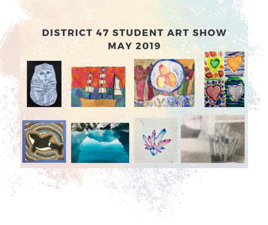 The D47 student art show is tonight (5/3) from 5:30pm-8pm at Lakeside Arts Park.  in Crystal Lake. Hope to see you there!
