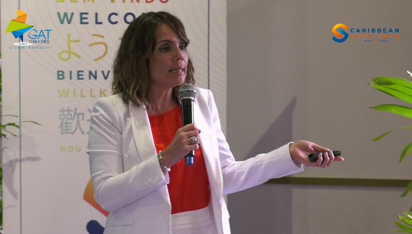 ClusterGATCARAI's tweet photo. Exportation de services, un atout pour les territoires de la Grande Caraïbe Ninoshka LINDE, CC &amp; BPO Sector Manager AGEXPORT - Guatemala #CSCEVENT https://t.co/JmxqJ6mees