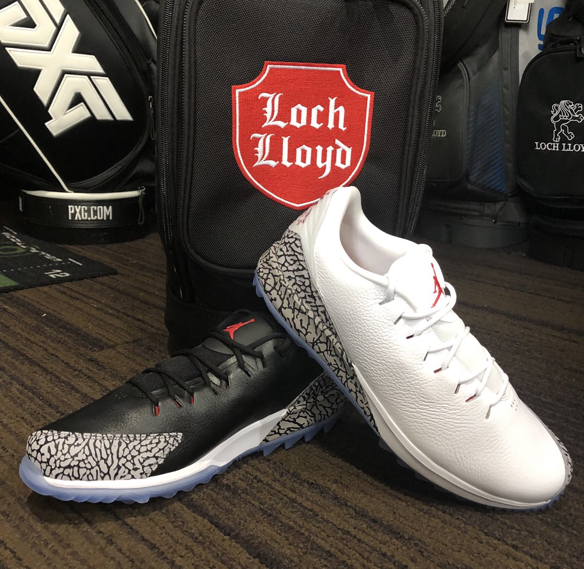 LochLloydGS's tweet photo. New @LochLloydGS Come get you @Jumpman23 golf shoes from @Nike Black or white styles are incredible. Get them before they’re gone. https://t.co/AuixKPG2Bx