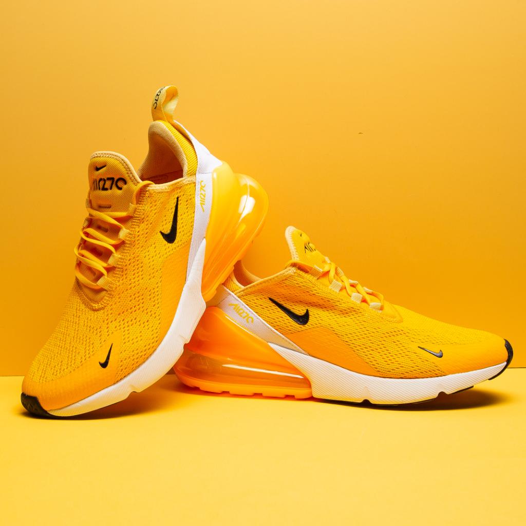 pairs of the Yellow Topaz Air Max 270 