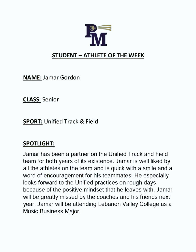 Penn Manor Athletics (@adcomets) on Twitter photo π£οΈ PM Athletics Student Athletes of the Week (5/6-5/11) - Jamar Gordon (Unified Track & Field) & Emily Riggs (Softball) π ππ₯ <a href="/pennmanor/">Penn Manor SD</a> <a href="/BigTeams/">BigTeams</a> <a href="/PennManorTrack/">Comets</a> <a href="/DJSimione2/">Daryl</a> <a href="/TimGrossLNP/">Tim Gross</a> @SpecialOlympiPA <a href="/SpecialOlympics/">Special Olympics</a> π£οΈ PM Athletics Student Athletes of the Week (5/6-5/11) - Jamar Gordon (Unified Track & Field) & Emily Riggs (Softball) π ππ₯ <a href="/pennmanor/">Penn Manor SD</a> <a href="/BigTeams/">BigTeams</a> <a href="/PennManorTrack/">Comets</a> <a href="/DJSimione2/">Daryl</a> <a href="/TimGrossLNP/">Tim Gross</a> @SpecialOlympiPA <a href="/SpecialOlympics/">Special Olympics</a>