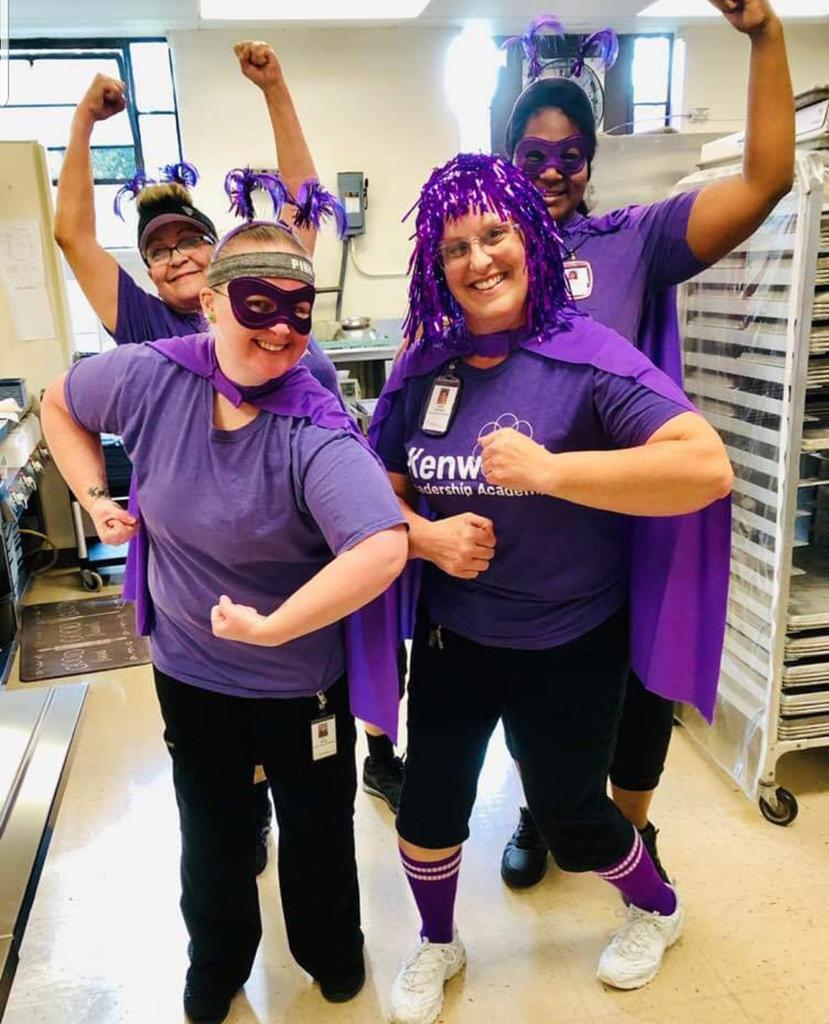 Happy School Lunch Hero Day! You can count on our food and nutrition team for a good time. They serve over 600 meals a day and still have this much energy! #weareCRCSD