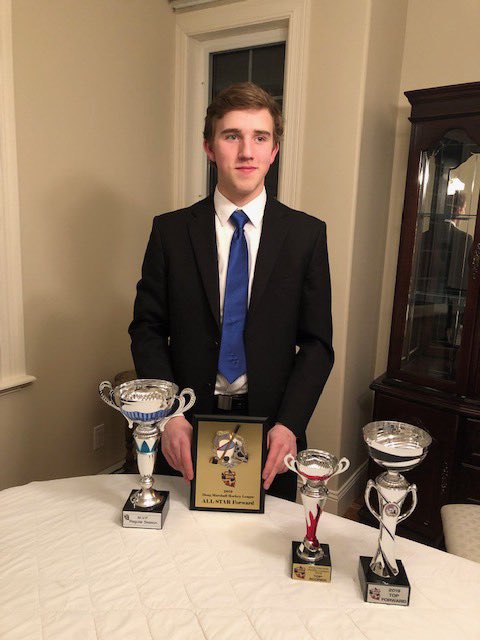Mount Pearl Senior High’s Nick Williams won several awards from the Doug Marshall Hockey League banquet in April, including MVP Regular Season, Top Scorer, Top Forward, All Star Forward. Way to go Nick! <a href="/NLESDCA/">NLESD</a> <a href="/MPSH_Athletics/">Rudy Norman</a> <a href="/HuskiesMPSH/">Mount Pearl Senior</a>