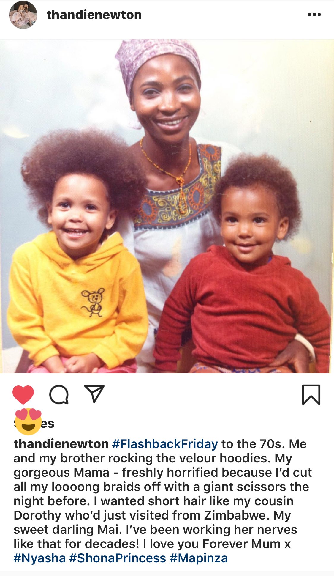 Makho Ndlovu on X: Thandie Newton's beautiful note to her Zimbabwean Mom!  Love this. 🇿🇼♥️  / X