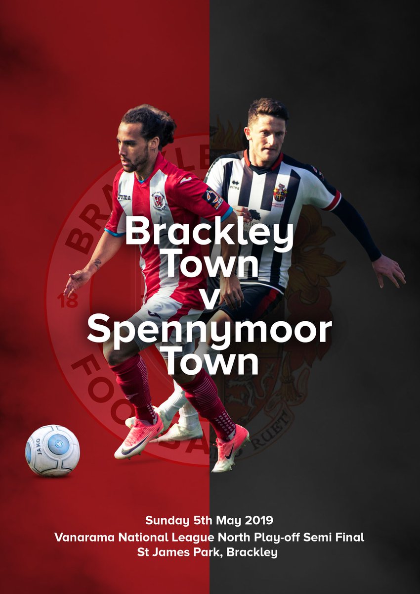 Let’s pack SJP this Sunday as we entertain <a href="/SpennymoorTown/">Spennymoor Town FC</a> in the play-off Semi Final. We need you support for this massive game. #fillSJP #proudtobebrackley