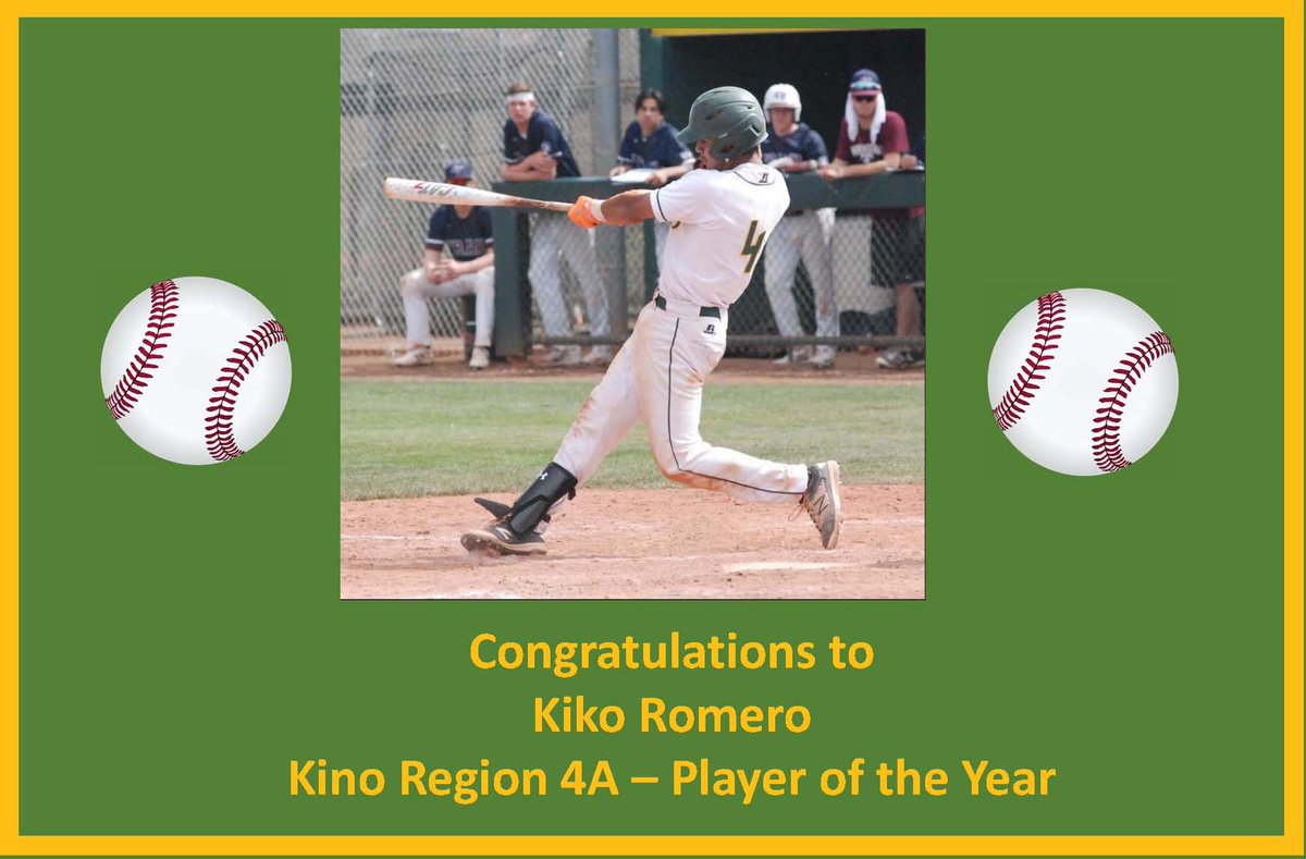 CATS_n_PATS_Fan's tweet photo. Congratulations to @BaseballCDO' &amp;  @CAC_BaseballDB9 commit Kiko Romero.
Named Kino 4A Region Player of the Year!  
Way to go Kiko 💪⚾️

@KikoRomero_2  @CAC_BaseballDB9  @CdOHighSchool @AmphiSchools https://t.co/694d6DKARr