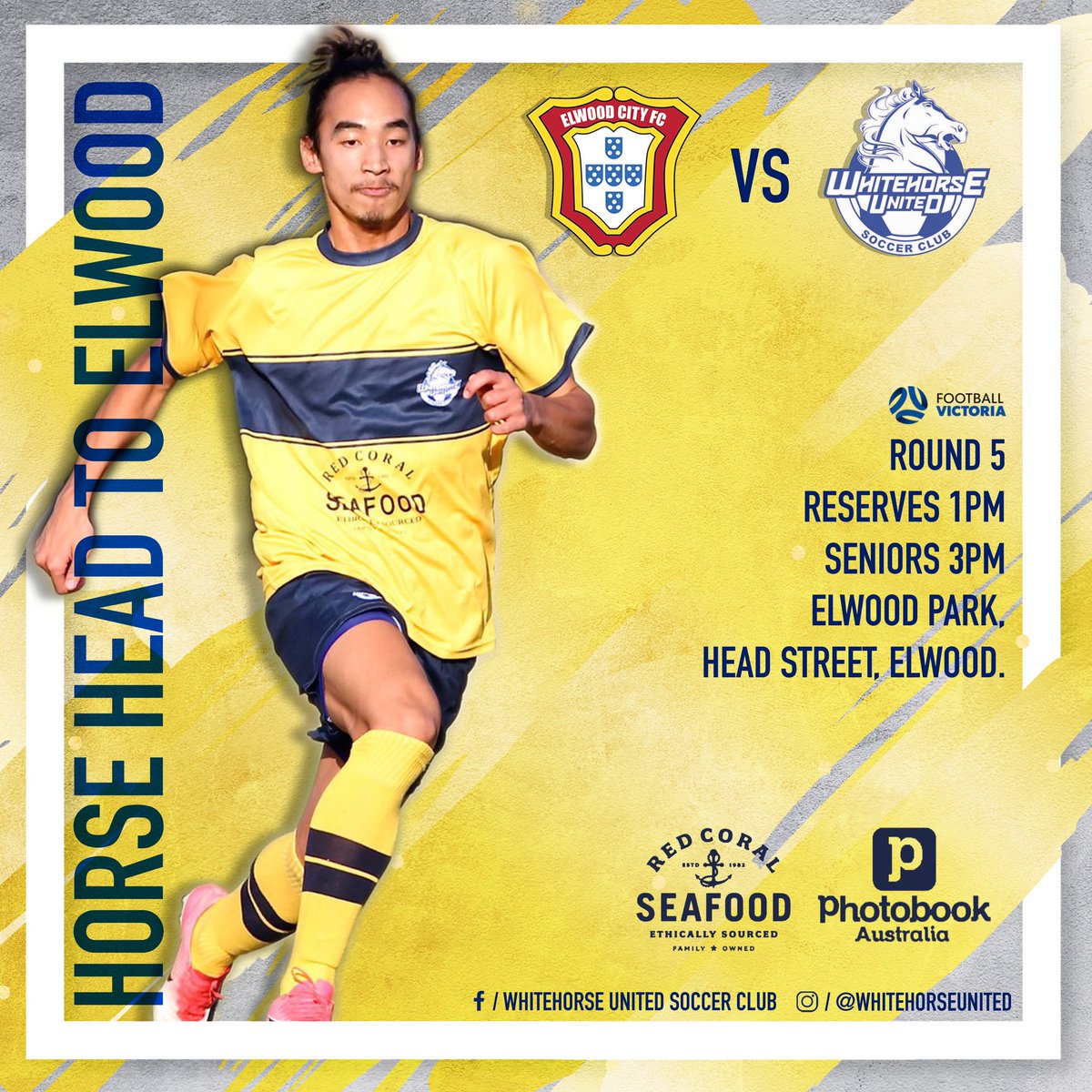 We travel to Elwood today looking to make it 4/4 for our senior Men! Let’s make it another 6 pointer! 🐴🔥🔛 #whitehorseunited #upthehorse #awaydays