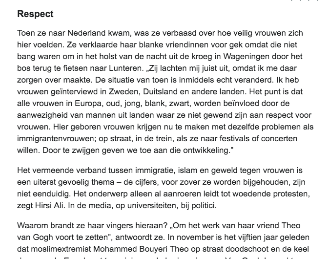 wierdduk's tweet photo. Ayaan in @telegraaf van zaterdag: https://t.co/KK5tJKIT5e