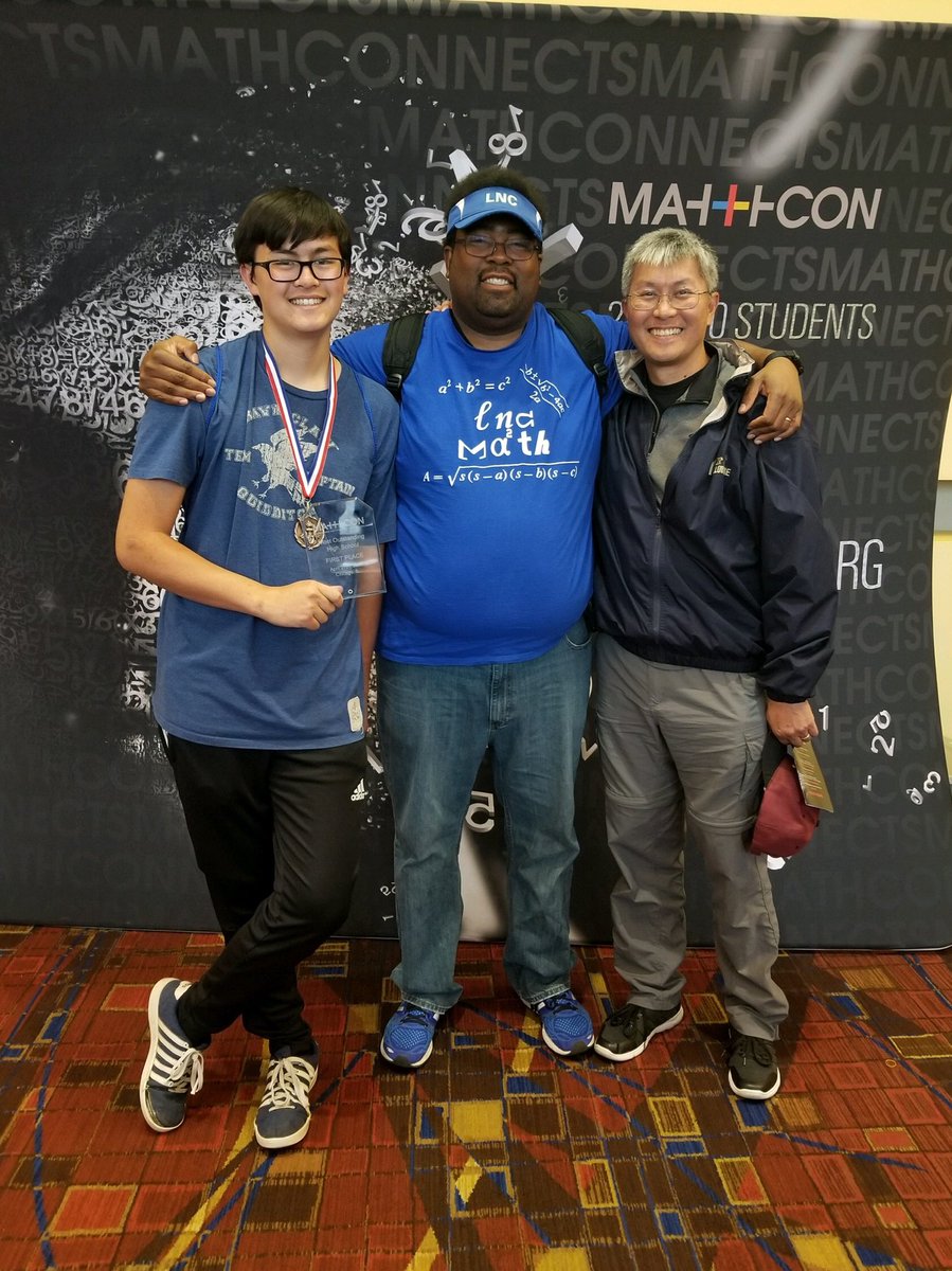 noneuclidean73's tweet image. Celebrating our MathCON National Championship with mathlete Nat Nguyen and his father. Thanks for your dedication. #LNCPride #MathCON2019