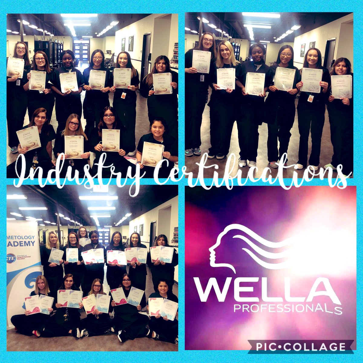 NISDCosmetology's tweet image. My students feel like they are getting certified for everything in life😂 300 Certifications for #COS2k19 #WellaEducation #Cosmetology #Haircolorist #IAmNISDCTE #Blondor #Koleston #Freelights @JMSteeleAHS @NisdCTE @MrsFowlerCTE