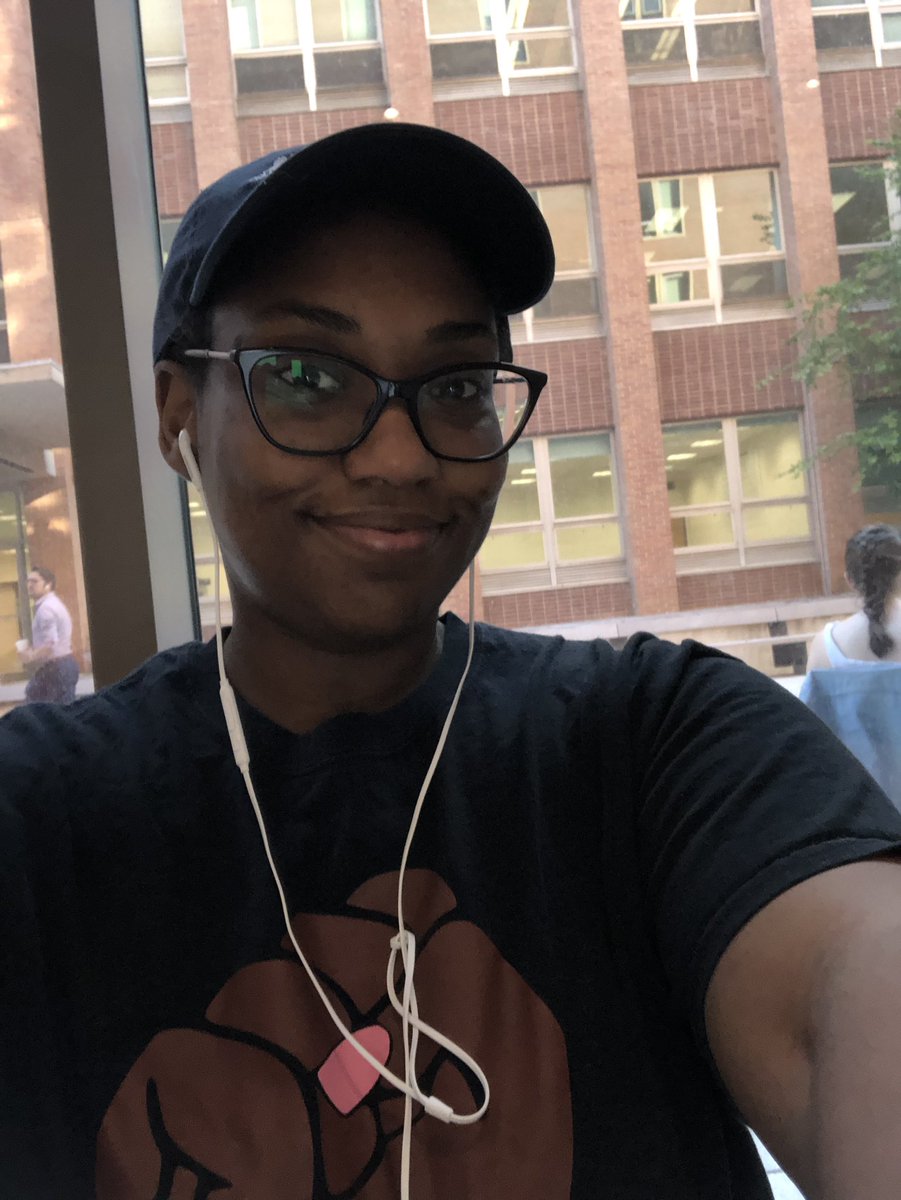 DrMChatelain's tweet image. Students, professors are just like you during finals! Baseball caps, organization t-shirts, podcasts for background noise, and lots of social media procrastination. Feel free to come by Arrupe Lobby til 8:30 if you want help with papers or the human process. #pleaseinterruptme