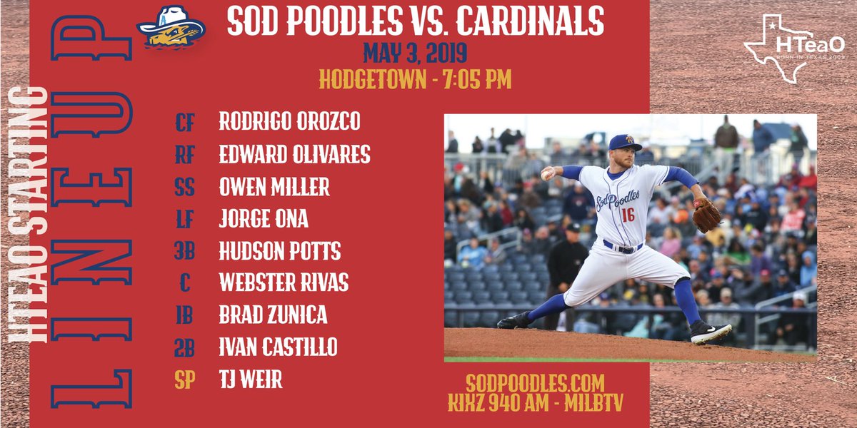 Tonight’s HTEAO Lineup! Come down to HODGETOWN for Friday Night Fireworks presented by JFerg Pros! First pitch at 7:05!