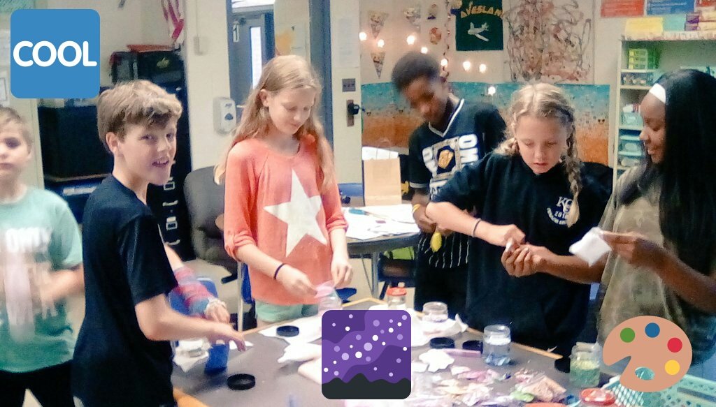 Sixth grade students loved making glitter jars too! #NeverTooOldForFun #glitter