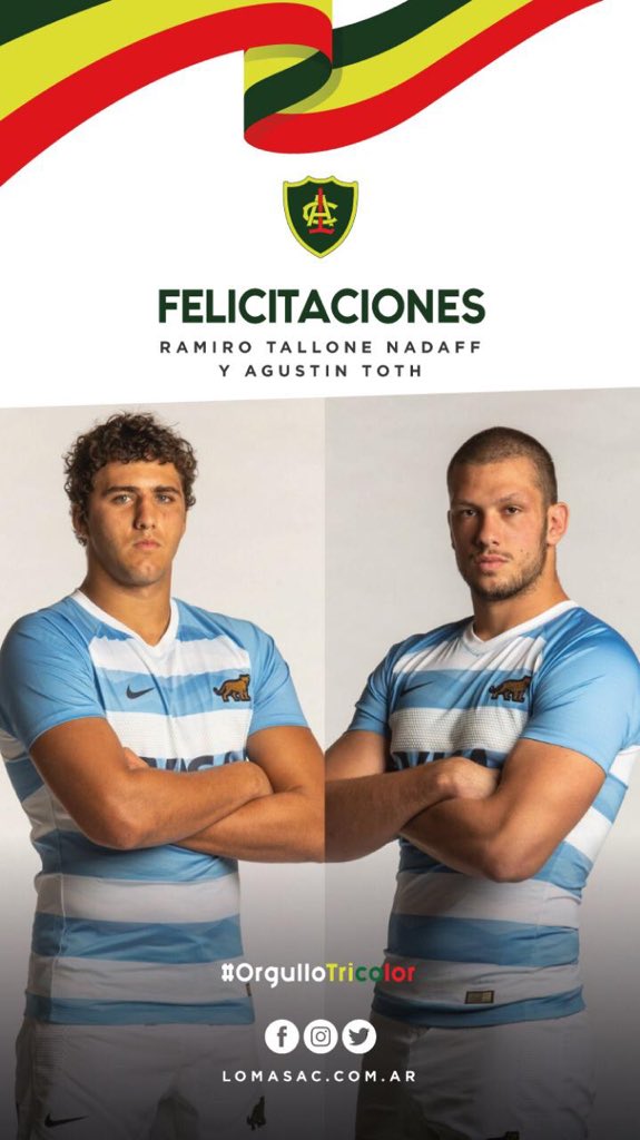 Felicitaciones Agus Toth y Rama Tallone, convocados para integrar el plantel de <a href="/lospumitasarg/">Los Pumitas</a> en el Campeonato Mundial de M-20 que se disputará en Rosario y Santa Fe en el mes de junio.
#OrgulloTricolor ❤️💛💚