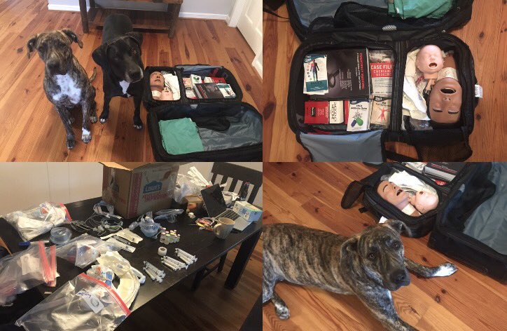 menkinsmith's tweet photo. Packing for Guyana. GPHC crash course 2019, here I come...if they let me through customs. #globalEM #airway #emergencymedicine @GlobalMusc https://t.co/oaBQTfpqEc