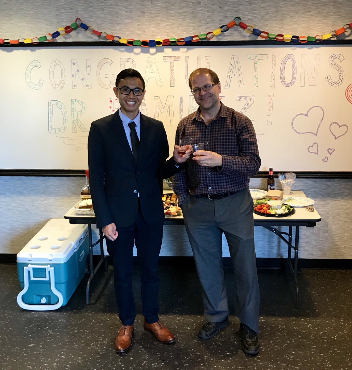 ivana_brekalo's tweet image. One of the most hardworking and all over awesome men I know became a doctor today! @joeramirez01 thank you for the last six years and all your help and company; I don’t know what I would do without you and our other labmates! #PhDFriends #PhDone #HoyaChem