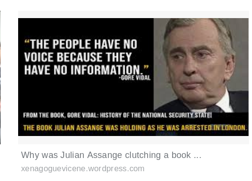 #Assange+#RMS=#FreeAndOpenSourceSoftWare

'#PeopleHaveNoVoiceBecauseTheyHaveNoInformation'--#GoreVidal

Another #Gore; #AlGore was going to #MAGA--he IS @POTUS--was fairly elected in #Election2000--#America will rise from the dustbin of tyranny once again: