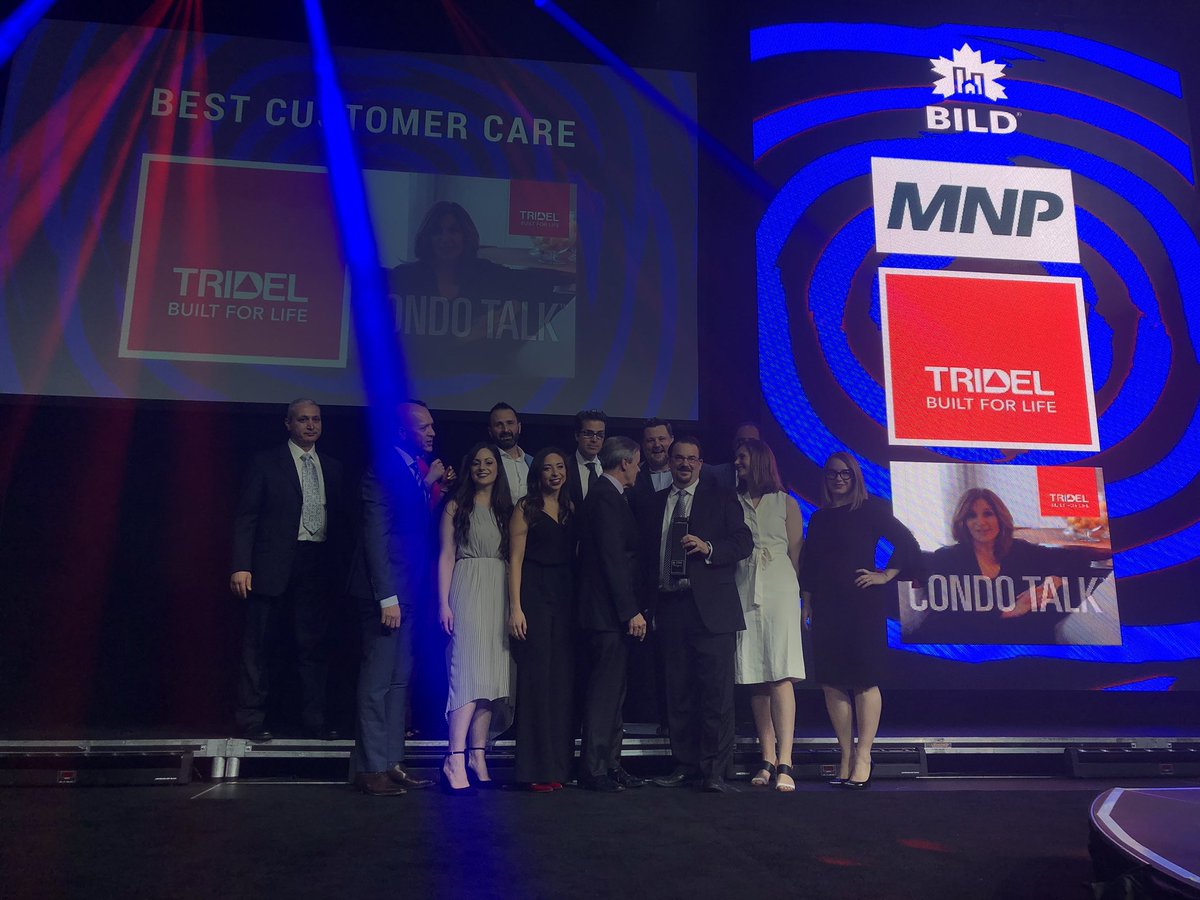 tridel's tweet photo. Tridel wins Best Customer Care ar the 39th Annual BILD Awards!  #BILDawards2019 #tridel https://t.co/SVhQKi6R76