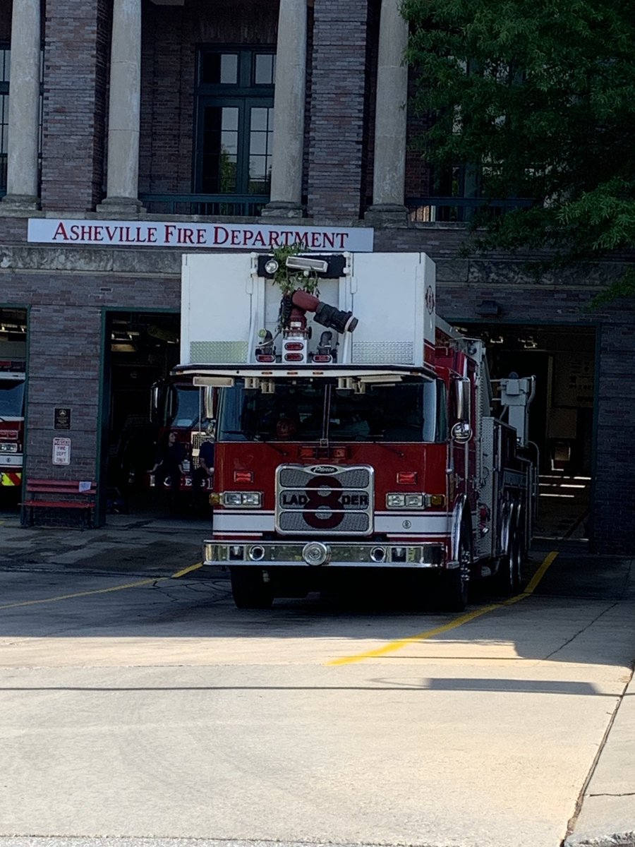 ashvilmallatt's tweet photo. Expressed my appreciation to 7 available Firefighters in downtown Asheville today! #TheNotoriousOnes #FirstNet @LoganEaves2 https://t.co/q4CTjX9n2m