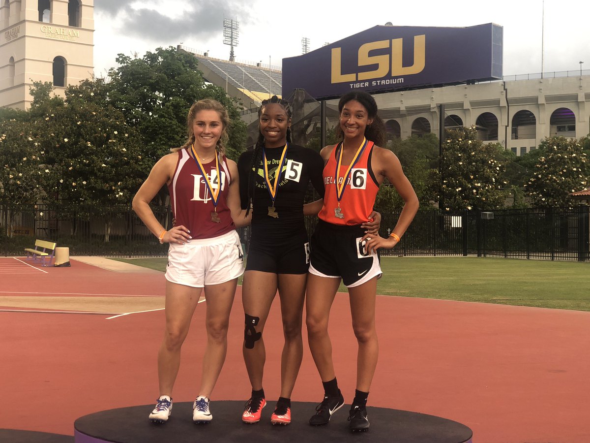 LHSAA's tweet photo. Congrats to the top finishers in the Class 2A Girls 300 meter hurdles! https://t.co/qTAZmMK9TX
