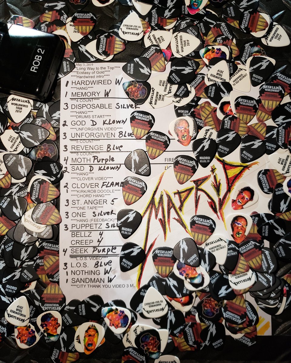 Metallica's tweet photo. Madrid setlist! #MetInMadrid #Metallica #WorldWired https://t.co/QRTFO3hP6Y