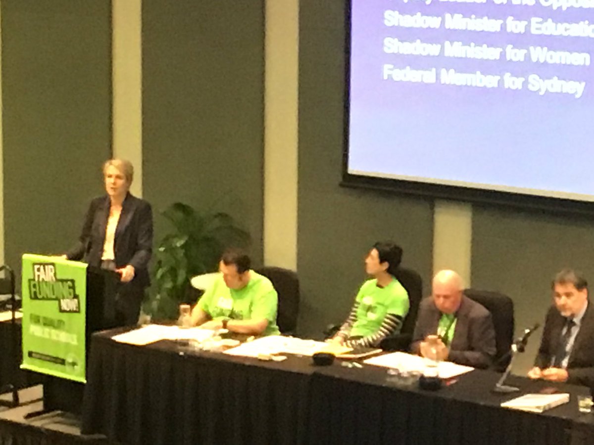 #FairFundingNow Tanya Plibersek explaining the benefits to public schools, pre school education,TAFE and unis if Labor is elected to govern.