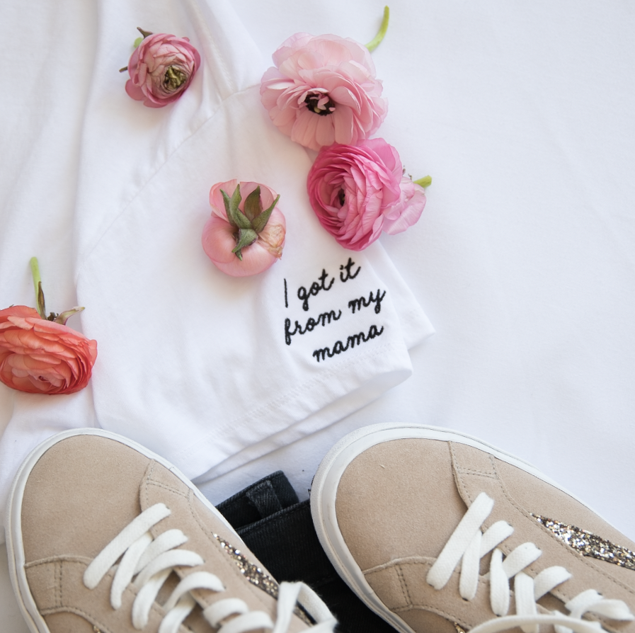 The tee says it all. What did you get from your mama? Shop it: hubs.ly/H0hC1FD0 #whatiwore