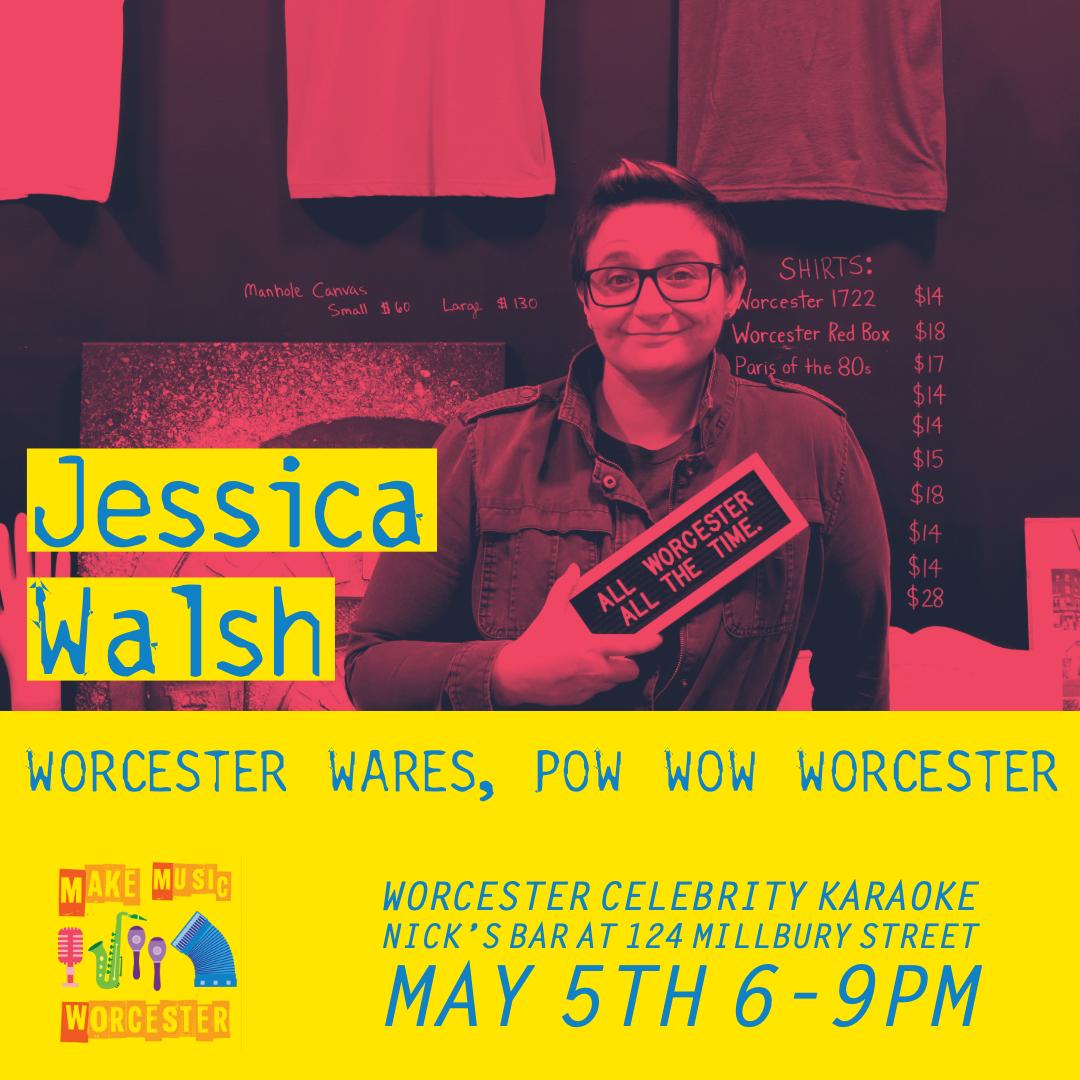 Does she even need an introduction?! <a href="/ItsJessicaWalsh/">Jessica Walsh</a> -purveyor of all things Worcester at <a href="/WorcesterWares/">Worcester Wares</a>  and lead organizer of <a href="/POWWOWWorcester/">POWWOWWorcester</a> . Check her out Sunday night!