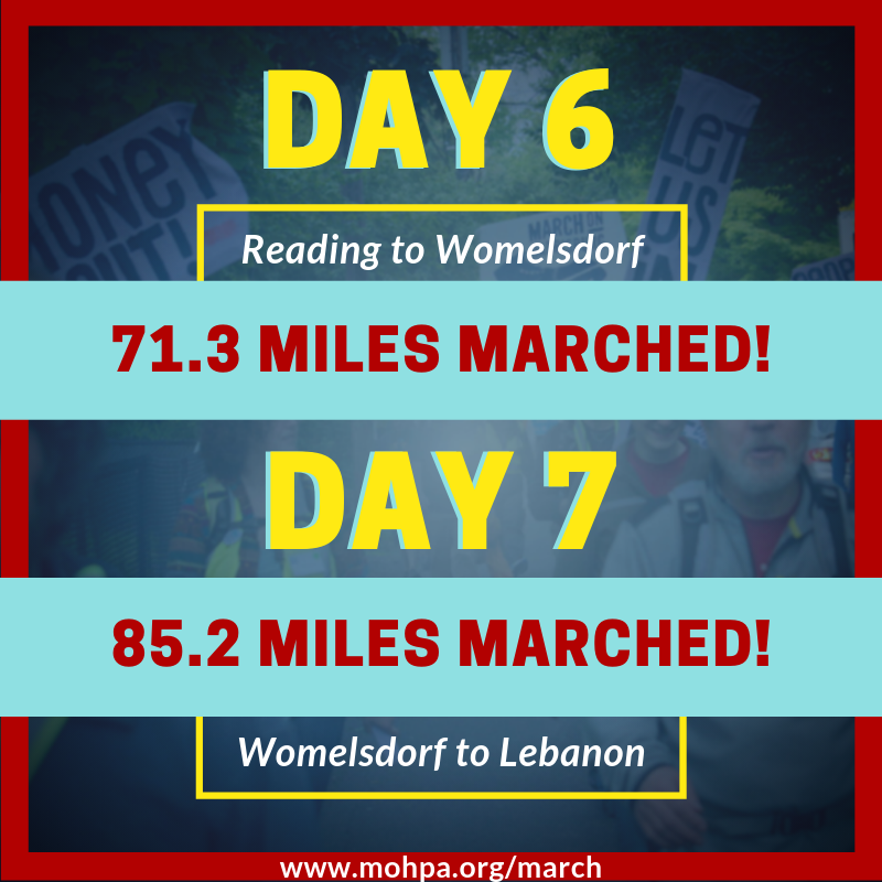 EndPACorruption's tweet photo. If we didn't have access to showers tonight, we think our legislators could smell us in Lebanon all the way from the Capitol! 2 more days and 30 more miles! #BanBribes #MoHmarch2019 #March2EndCorruption https://t.co/MfWuVly5Uv
