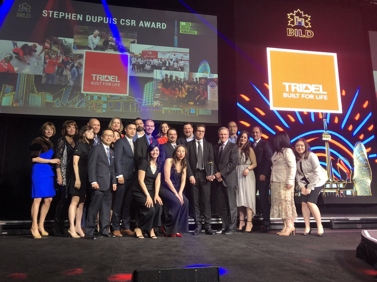tridel's tweet photo. Extremely proud to be honoured with the Stephen Dupuis #CSR Award at tonight’s #BILDawards2019 https://t.co/KPWQZGwO6S
