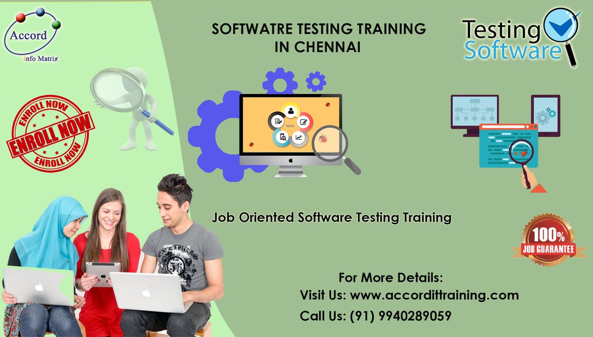 accord_training's tweet image. Accord IT Training is providing Best Software Testing Training in Chennai with placement.
For More Details: 
Contact us +91 9940289059
Email:enquiry@accordittraining.com
Our Website: accordittraining.com/courses/softwa…

#SoftwareTestingTraininginChennai 
#SoftwareTestingCourseinChennai