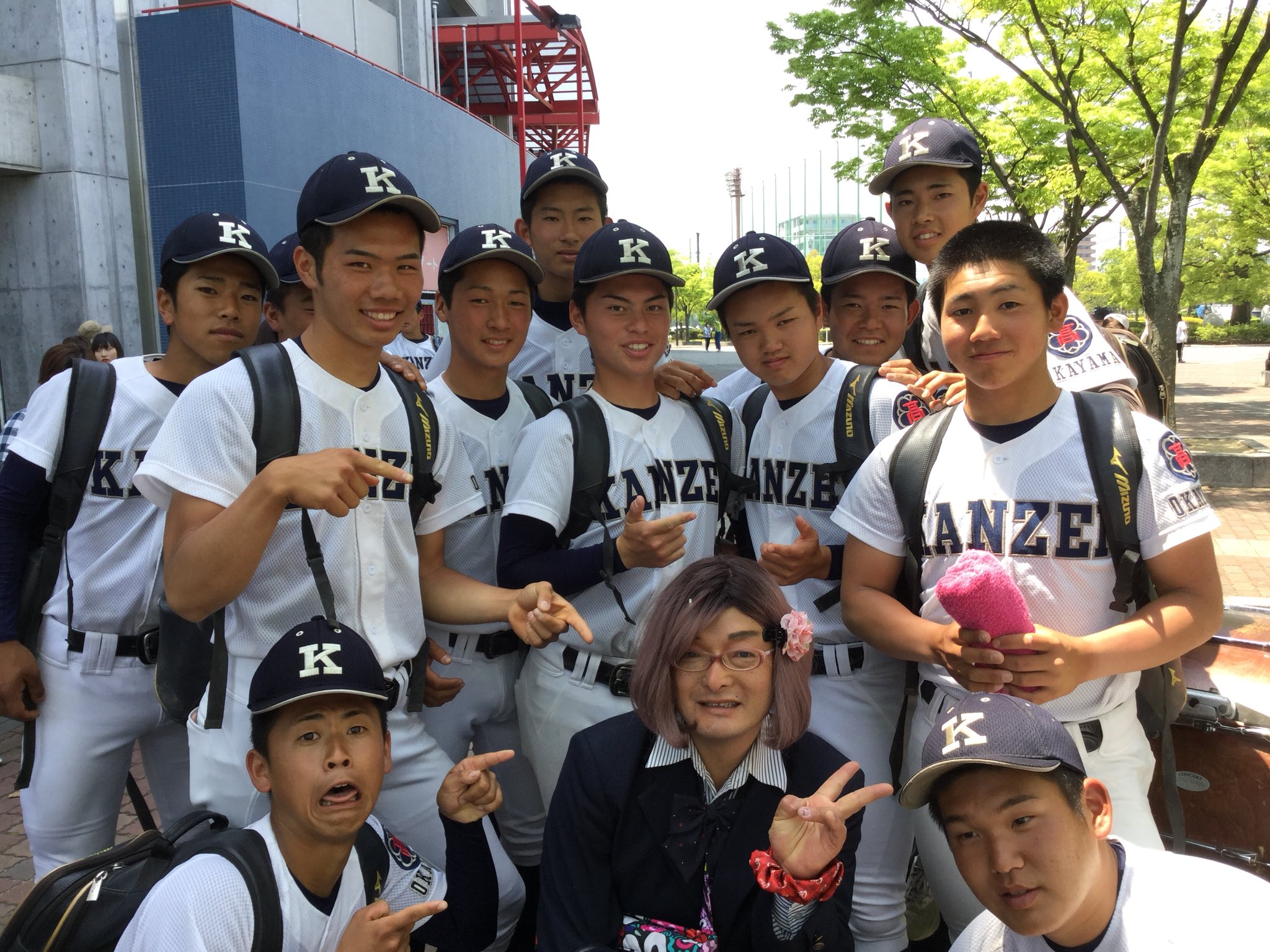 岡山 関西高校 試合ユニフォーム 光沢メッシュ