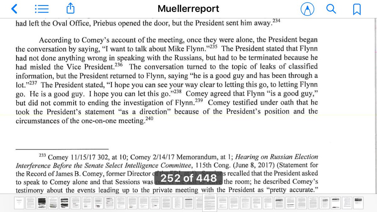 62. “Now that we fired Flynn, this Russia thing is over,” Trump says over lunch to Gov. Christie, who tells him, “No way.” Trump urges Comey let Flynn go, while Priebus thinks Trump is worried Flynn might bad mouth him. Flynn flips.Perspective: Trump behaves like a guilty man.