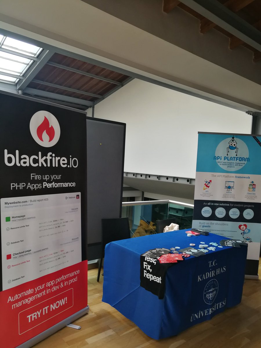 I'm at the #phpkonf in #istanbul representing <a href="/blackfireio/">blackfire.io</a> and <a href="/ApiPlatform/">API Platform</a> come say hi!