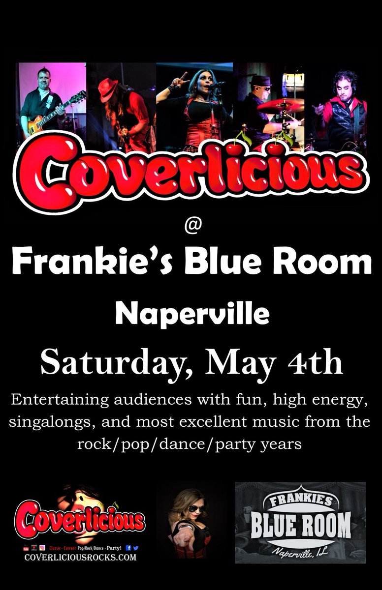 Saturday night! Check us out at Frankie’s Blue Room in Naperville!