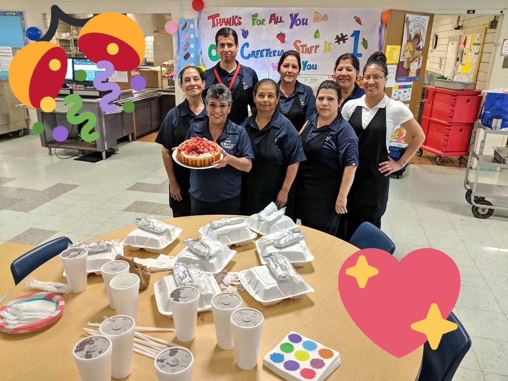 _MiMorales_'s tweet image. Today was #SchoolLunchHeroDay and at @JTBrackES_SAISD, we celebrated how our cafeteria staff always #WorksHard and demonstrates #greatness! The leadership team provided them lunch &amp;amp; cake. 😊

#WorkHardBeGreatHaveHeart 💪 🎓 ♥ @SAISD