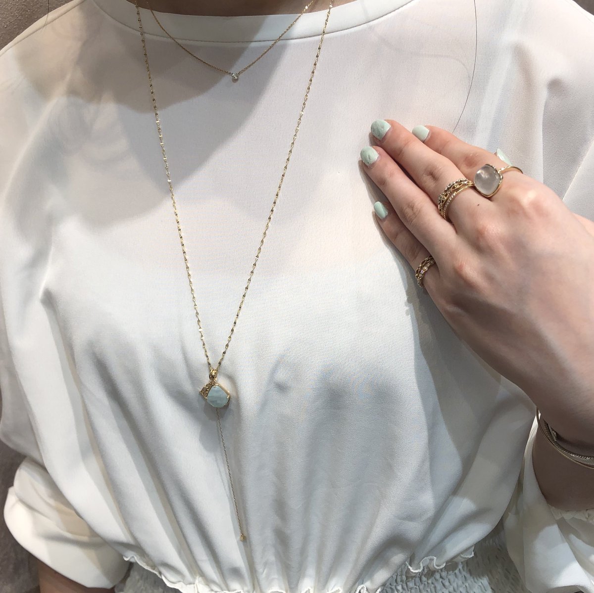 アガット ラリマー ネックレス チャームのみ harpo アガット ラリマー