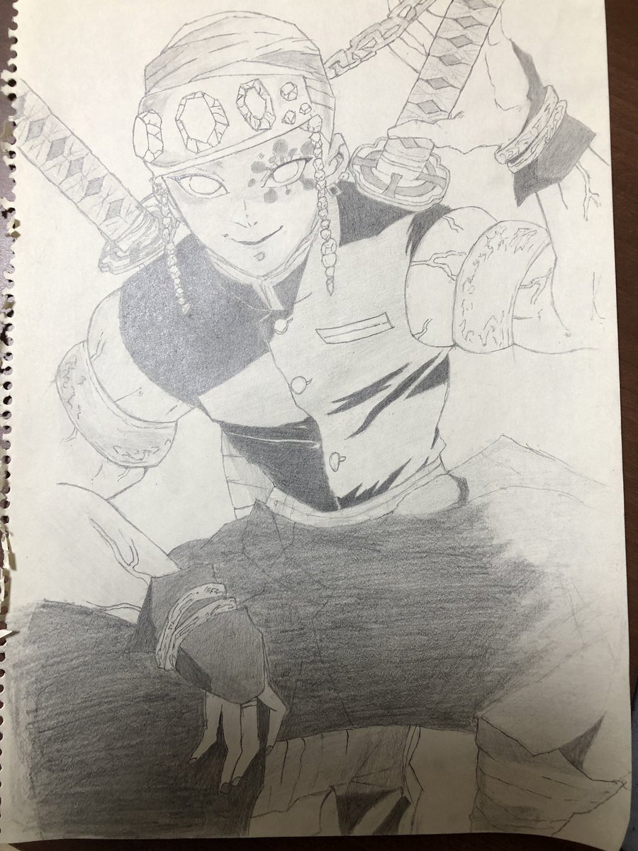 コウキ 友達にあげることになったからちゃんと仕上げました 鎖とか目とか脚とか描いてなかったり雑だったりするのは内緒 鬼滅 の刃 鬼滅の刃好きさんと繋がりたい 宇髄天元 宇髄さん