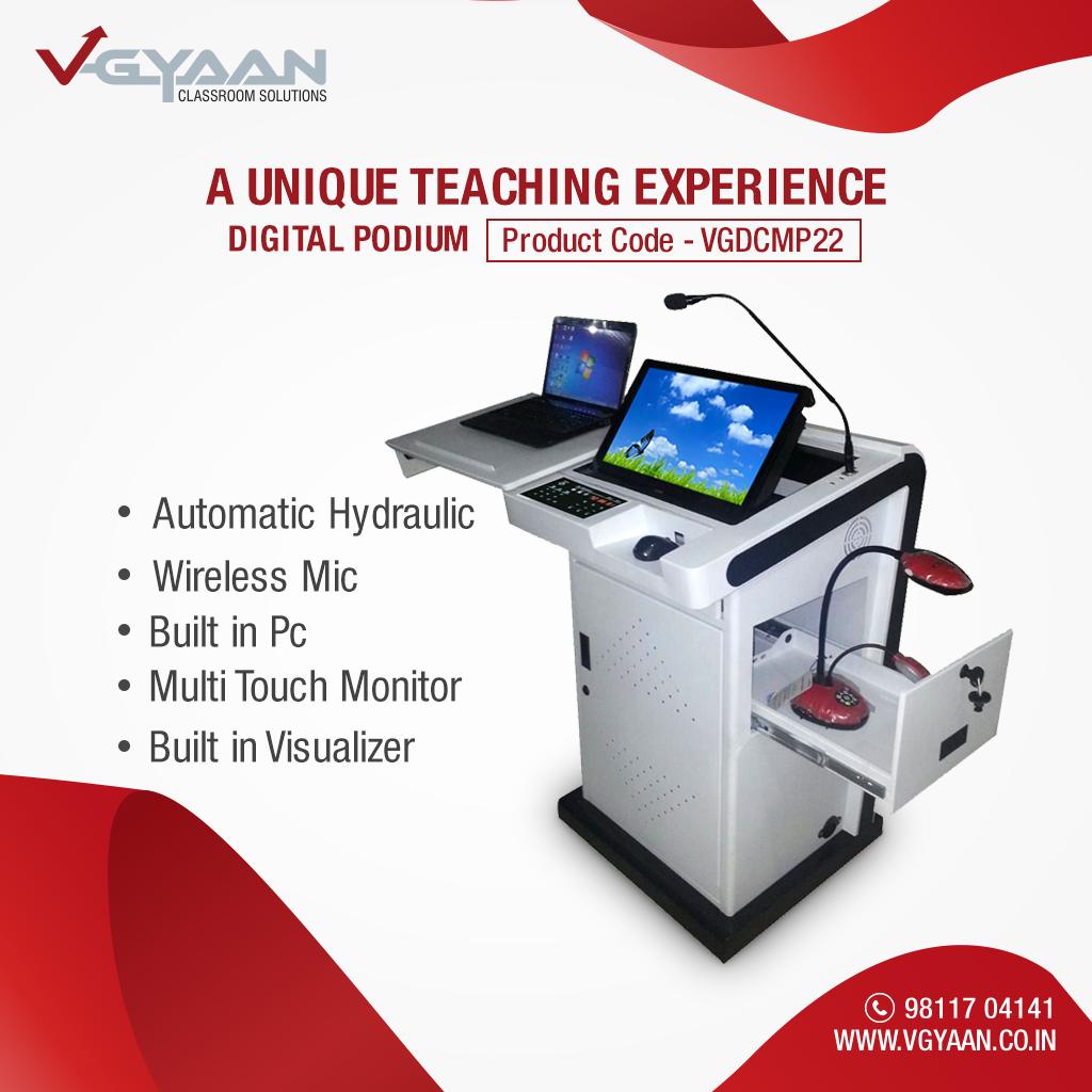 iVgyaan's tweet photo. Enhance your classroom with our digital podium. For more details, contact us at https://t.co/HGIL3rpF39
#Vgyaan #SmartClassroom #SmartClassroomsolutions #Interactivelearning #smartclassproducts #students #DigitalPodium #Podium https://t.co/kia9S5IEvh