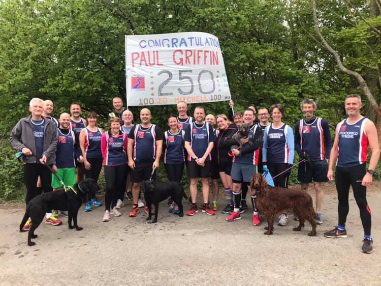 Paul’s 250th <a href="/parkrunUK/">parkrun UK</a> great turnout from his fellow Striders #loveparkrun