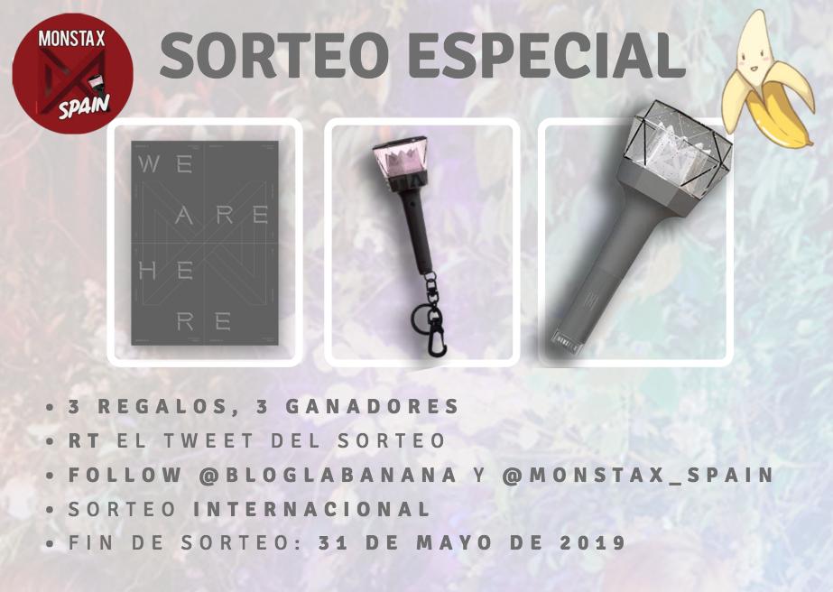 bloglaBANANA's tweet photo. [#SORTEO] Consigue uno de los 3 packs de #MONSTA_X #몬스타엑스 que sorteamos:
1⃣Disco #WE_ARE_HERE
2⃣Mini Light Stick Ver.1
3⃣Light Stick Ver.2

NORMAS:
👨‍👩‍👧3 ganadores
🔃RT el tweet
🐦Follow @bloglaBANANA y @MONSTAX_SPAIN 
🌍Internacional
✖FIN: 31 de Mayo de 2019

🍌✨SUERTE✨🍌 https://t.co/Zz9c1da7Dt