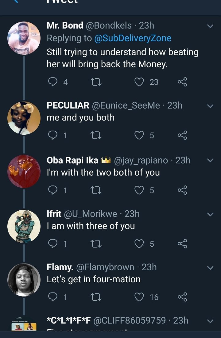 SledgeAma's tweet photo. Someone beat his gf cos she lost his savings and this is what I found in the comment section. I'm tired of this app 😑😑😑😑 https://t.co/btSKZ0DyZQ