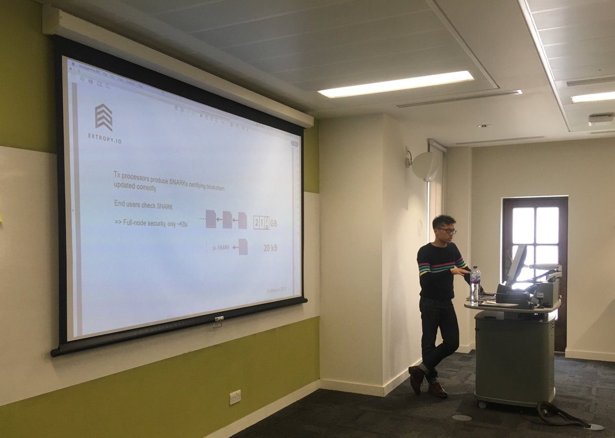 ctnimmo's tweet image. @kinestheticflow taking a few moments to talk about zk-SNARKs and Coda. #workonblockchain #extropy #coda #zkp