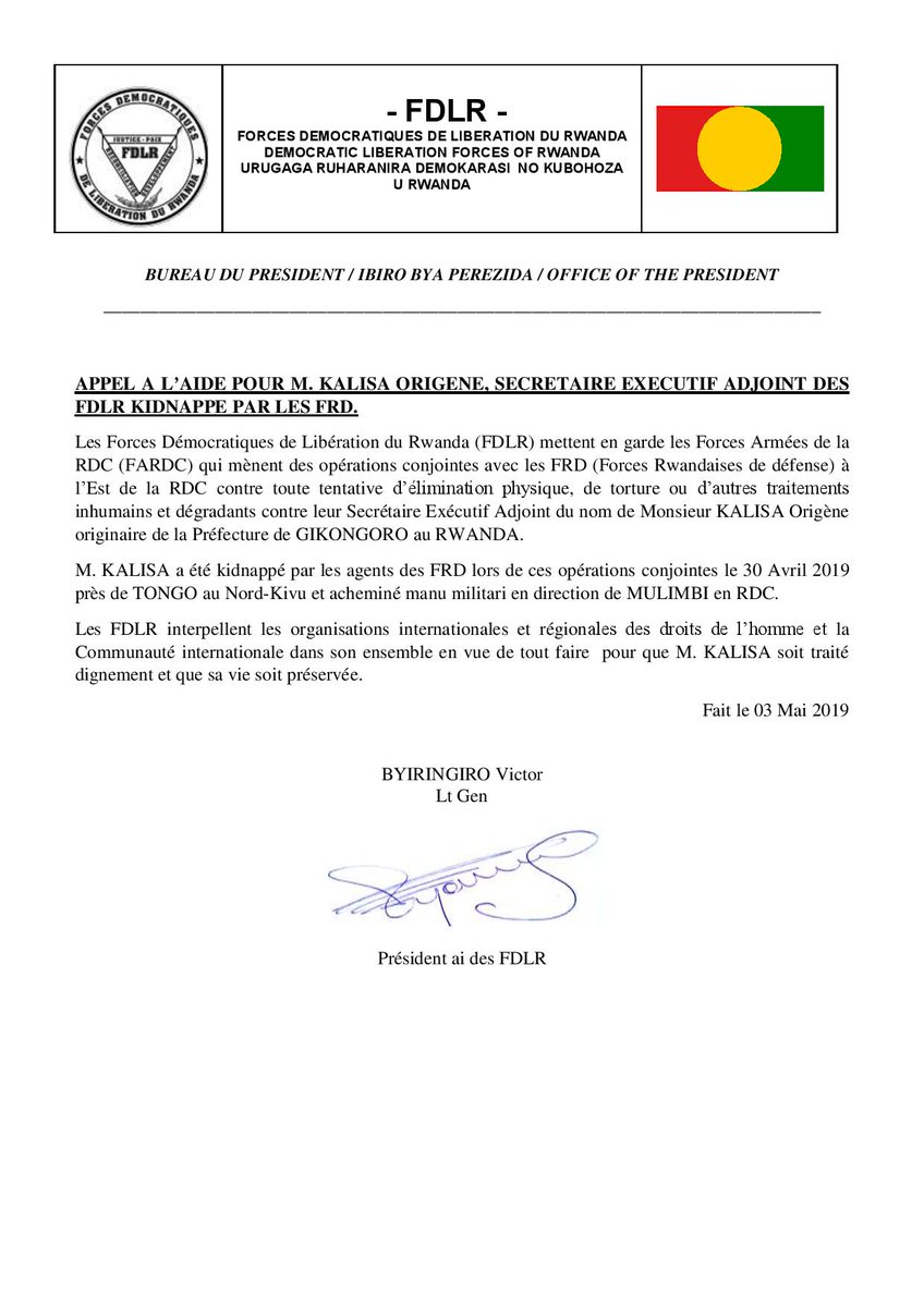 RDCMonitor's tweet photo. RDC terrain de bataille : Les Forces Démocratiques de Libération du Rwanda (FDLR) mettent en garde les Forces Armées RDC (FARDC) qui mènent des opérations conjointes avec les FRD (Forces Rwandaises de défense) à l’Est de la RDC contre les membres FDLR.  @fatshi13 @Presidence_RDC https://t.co/qSzYZLyv5r