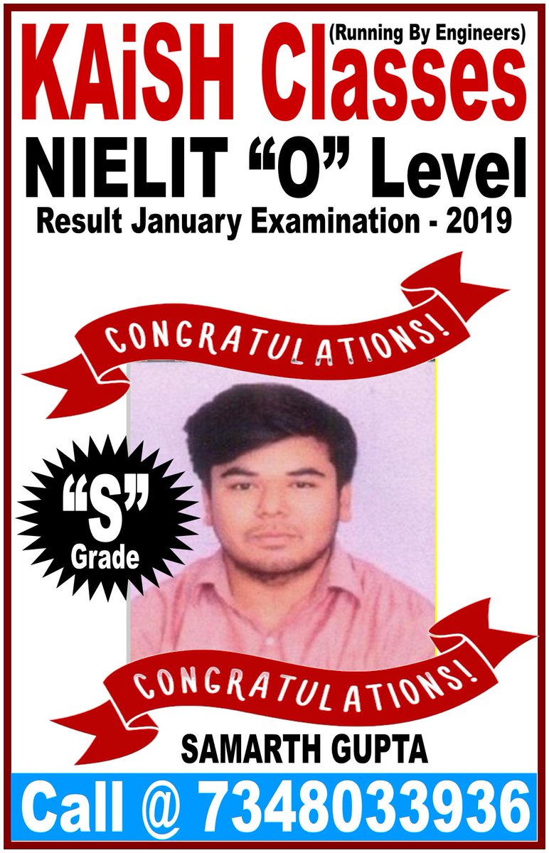 Kaishclasses's tweet image. Congratulations For #S Grade #O_Level
#NIELIT_O_Level
#KAiSH_Classes_kapoorthala_Lucknow
#Lucknow
#Best_Computer_Institute_For_O_Level